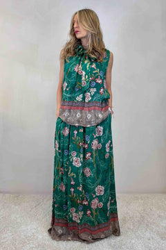 camicia smanicata fantasia floreale