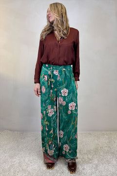 Pantalone palazzo in viscosa stampa floreale