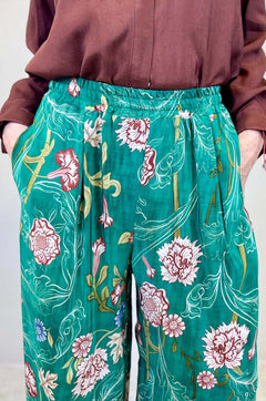 Pantalone palazzo in viscosa stampa floreale