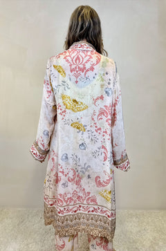 Kimono lungo in viscosa stampa farfalle