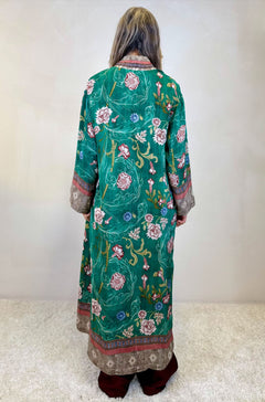 Kimono lungo in viscosa stampa floreale