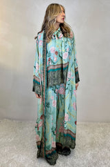 Kimono lungo in viscosa stampa floreale