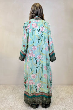 Kimono lungo in viscosa stampa floreale