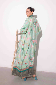 Kimono lungo in viscosa stampa floreale
