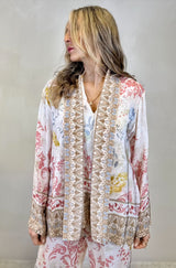 Kimono corto in viscosa stampa farfalle