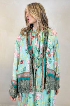 Giacca Kimono in viscosa stampa floreale
