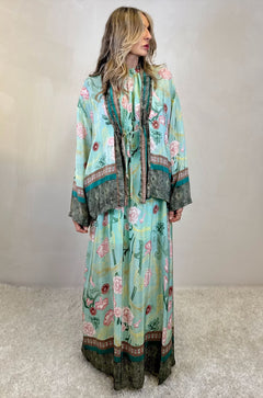 Giacca Kimono in viscosa stampa floreale