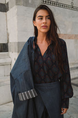 Camicia fiocco fantasia gemme