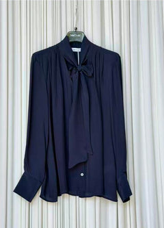 Camicia viscosa tinta unita fiocco
