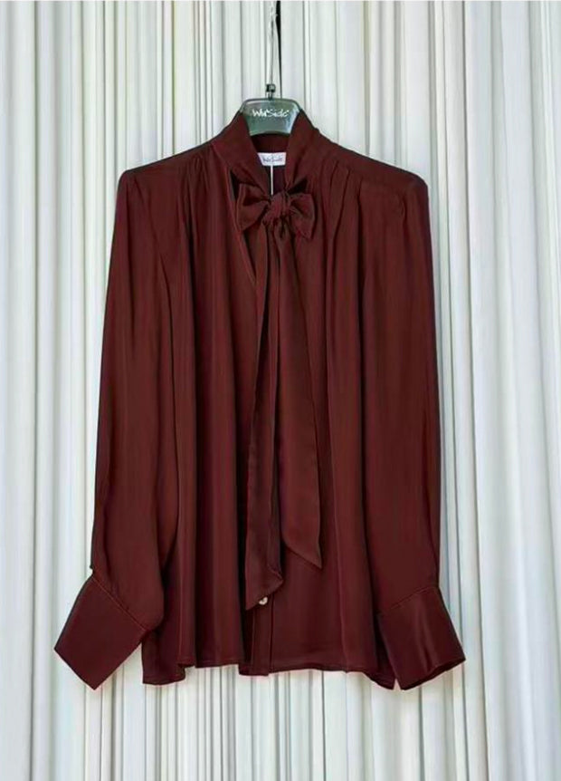Camicia viscosa tinta unita fiocco