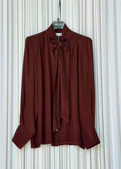 Camicia viscosa tinta unita fiocco
