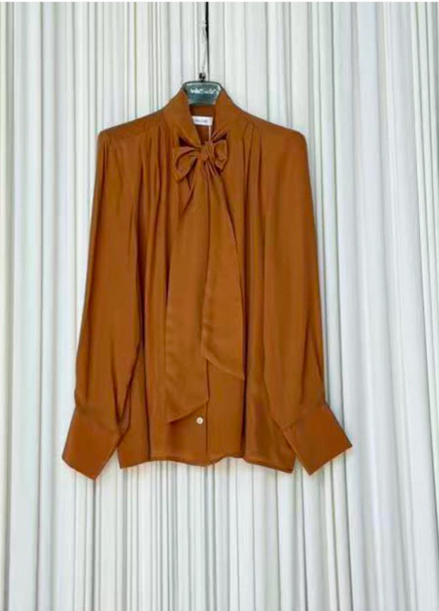 Camicia viscosa tinta unita fiocco
