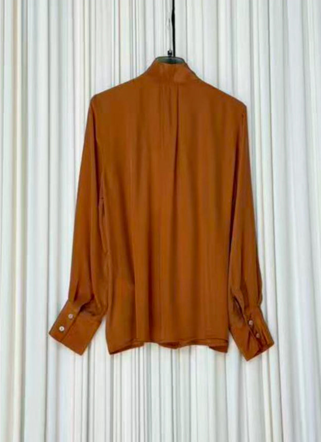 Camicia viscosa tinta unita fiocco