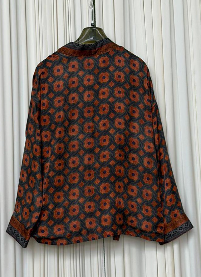 Giacca kimono fantasia mosaico
