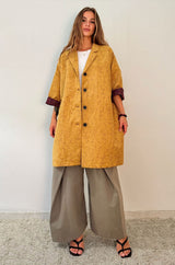 Giacca Kimono Tappezzeria Giallo Senape