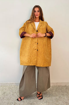 Giacca Kimono Tappezzeria Giallo Senape