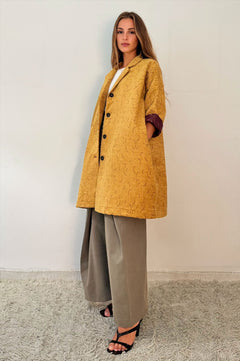 Giacca Kimono Tappezzeria Giallo Senape
