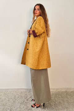 Giacca Kimono Tappezzeria Giallo Senape
