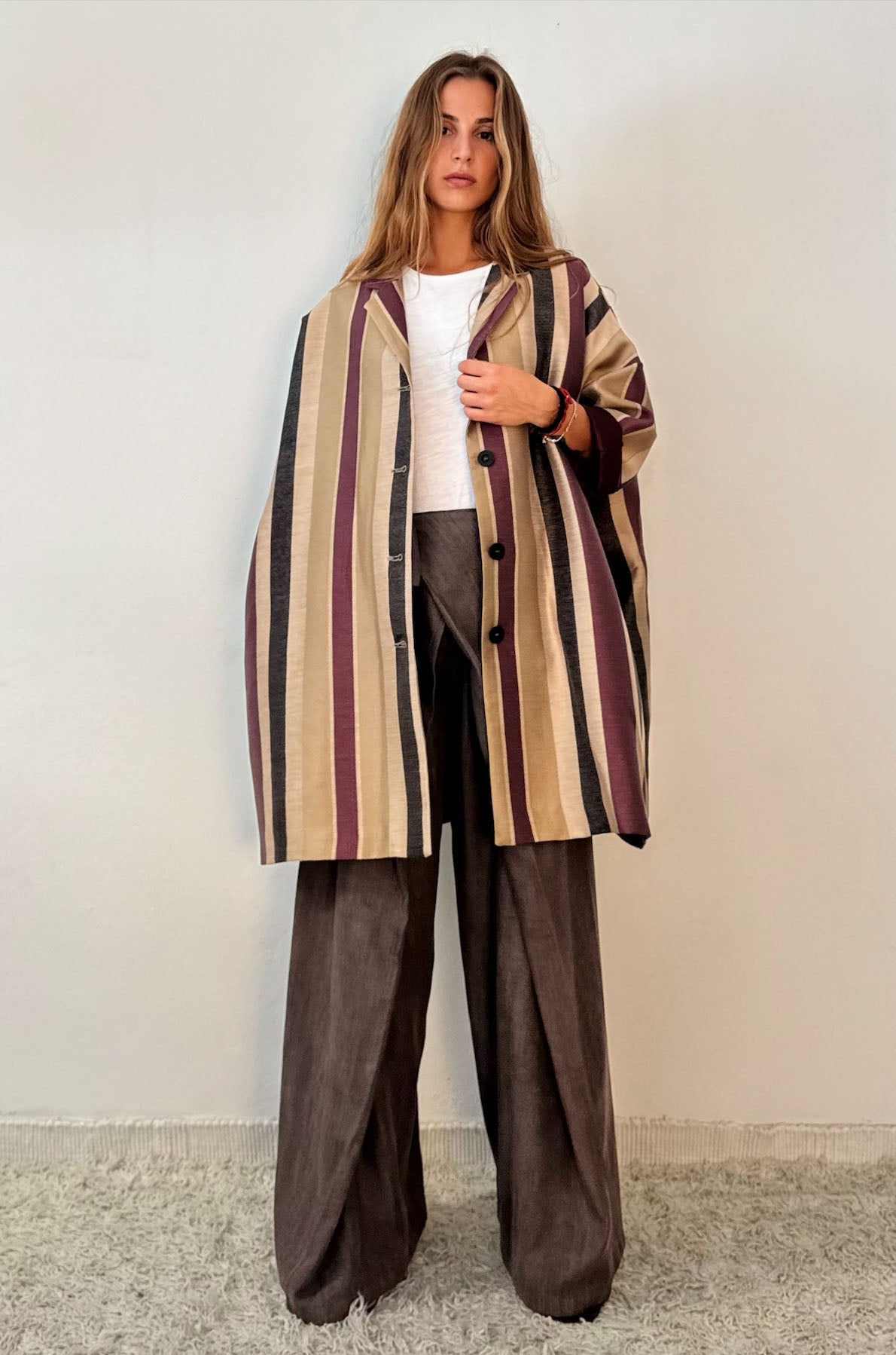 Giacca Kimono Righe Multicolore