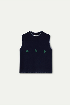 Gilet in maglia blu navy