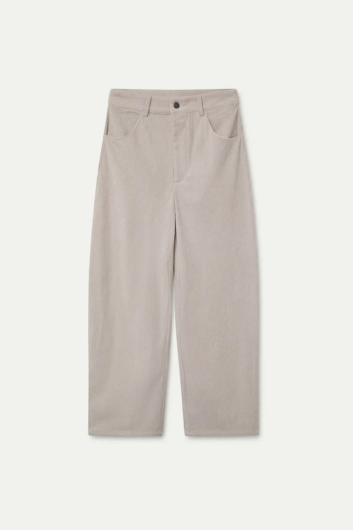 Pantaloni in velluto a coste ecrù