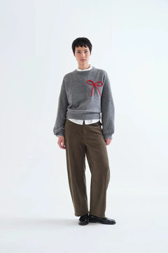 Pantaloni in velluto a coste marrone scuro