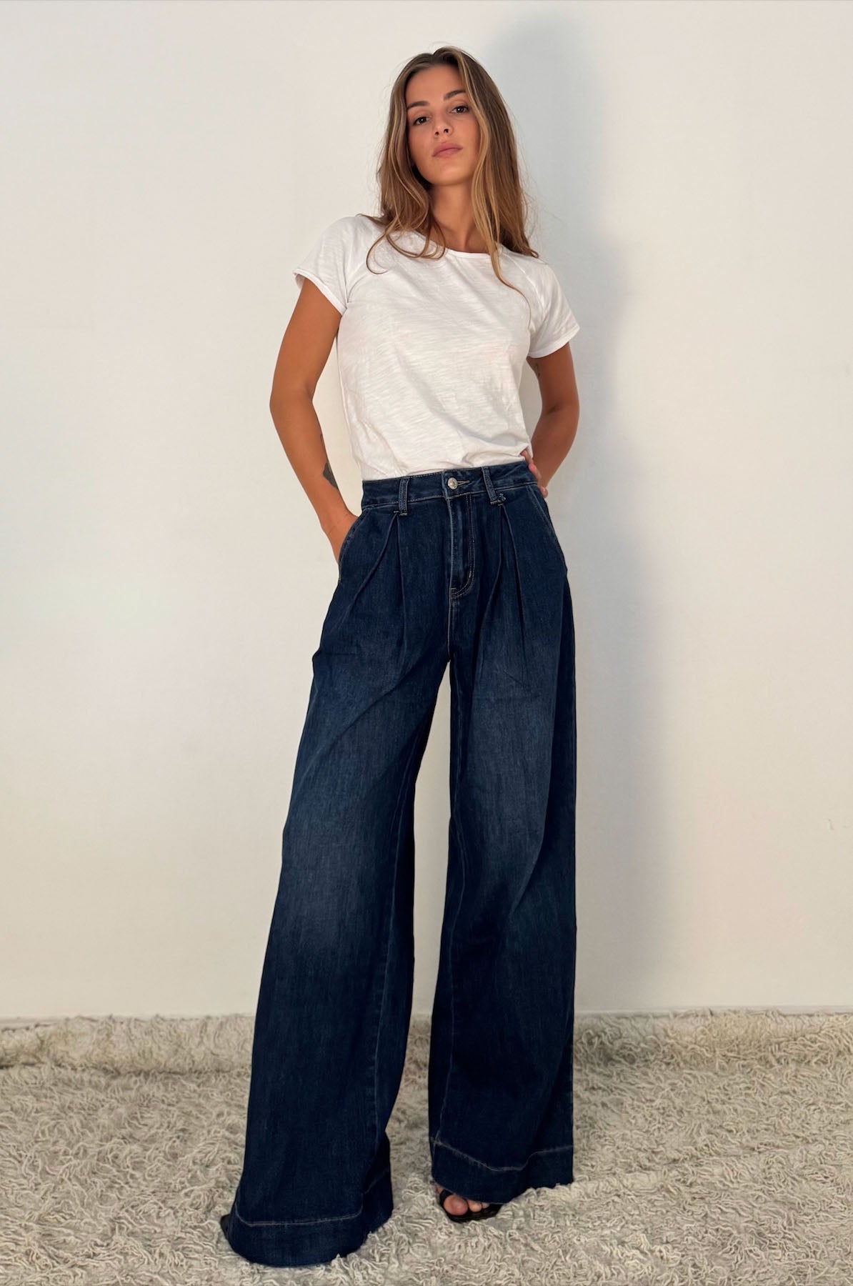 Jeans Oversize con Pinces