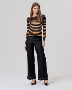 Maglione girocollo a righe