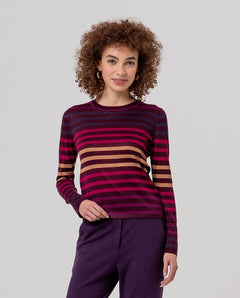 Maglione girocollo a righe