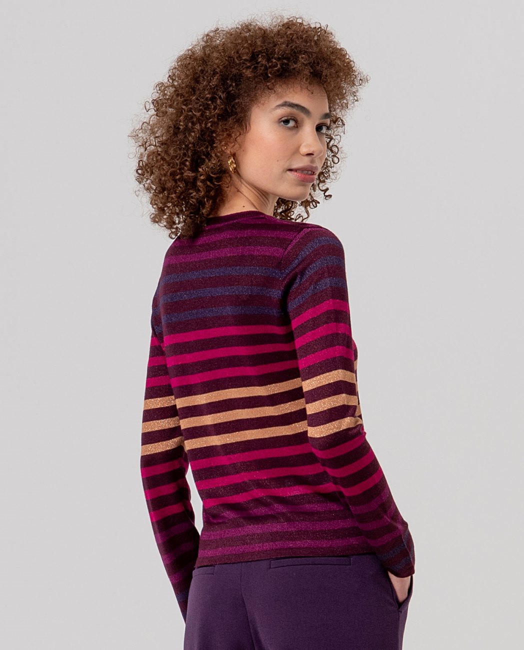 Maglione girocollo a righe