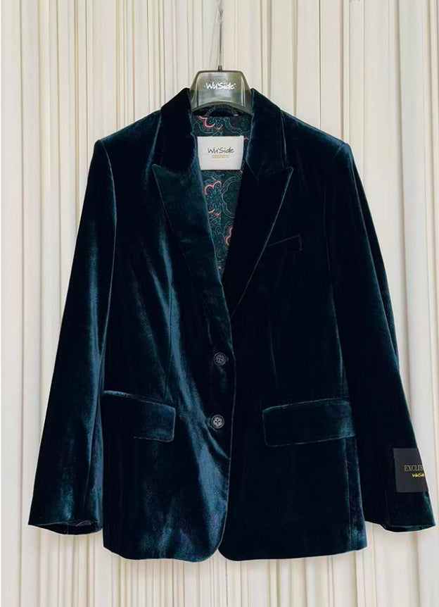 Blazer monopetto velluto