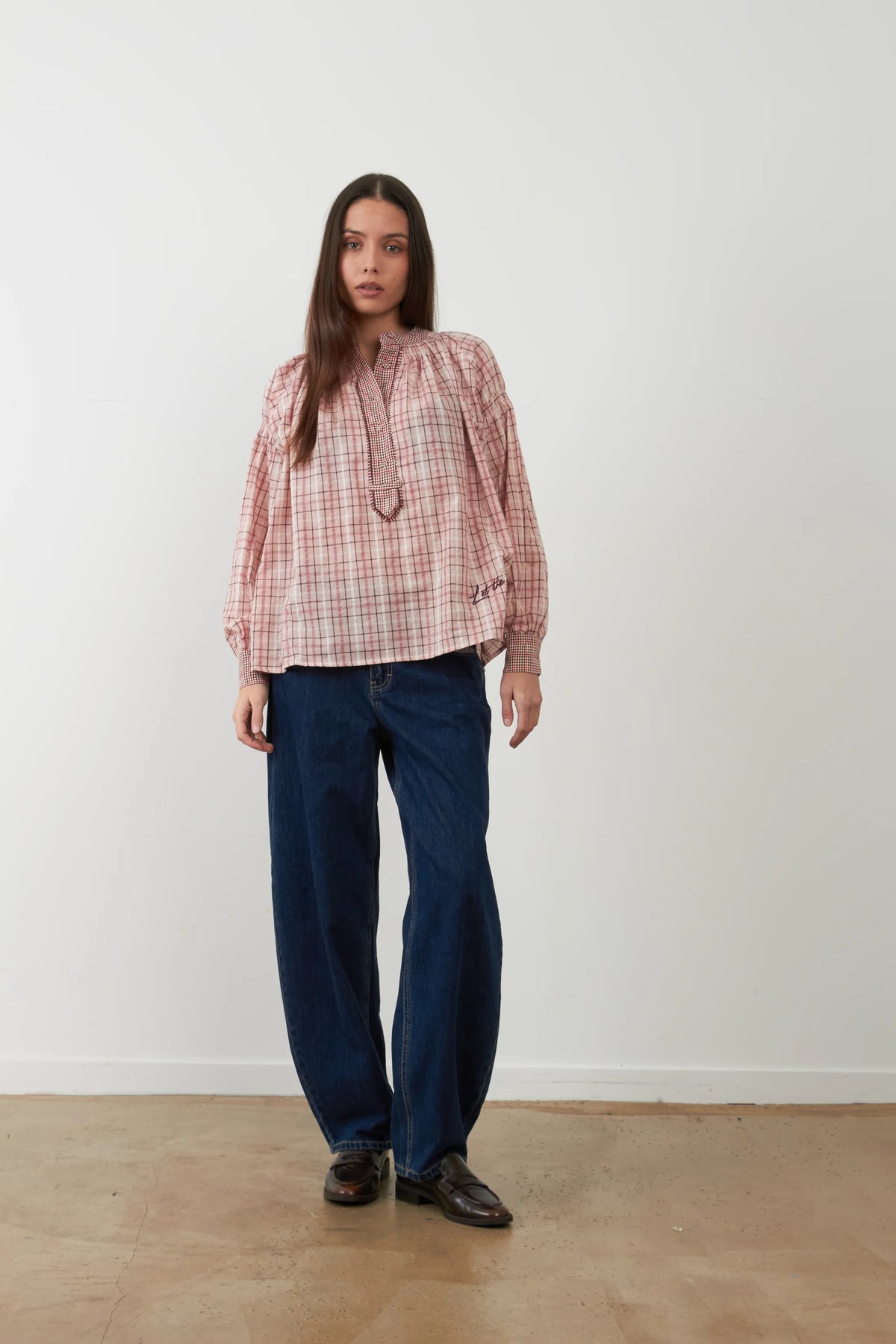 Camicia quadretti rosa