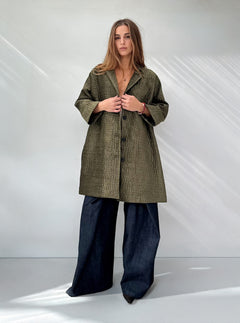 Giacca Kimono Tappezzeria Materica Verde