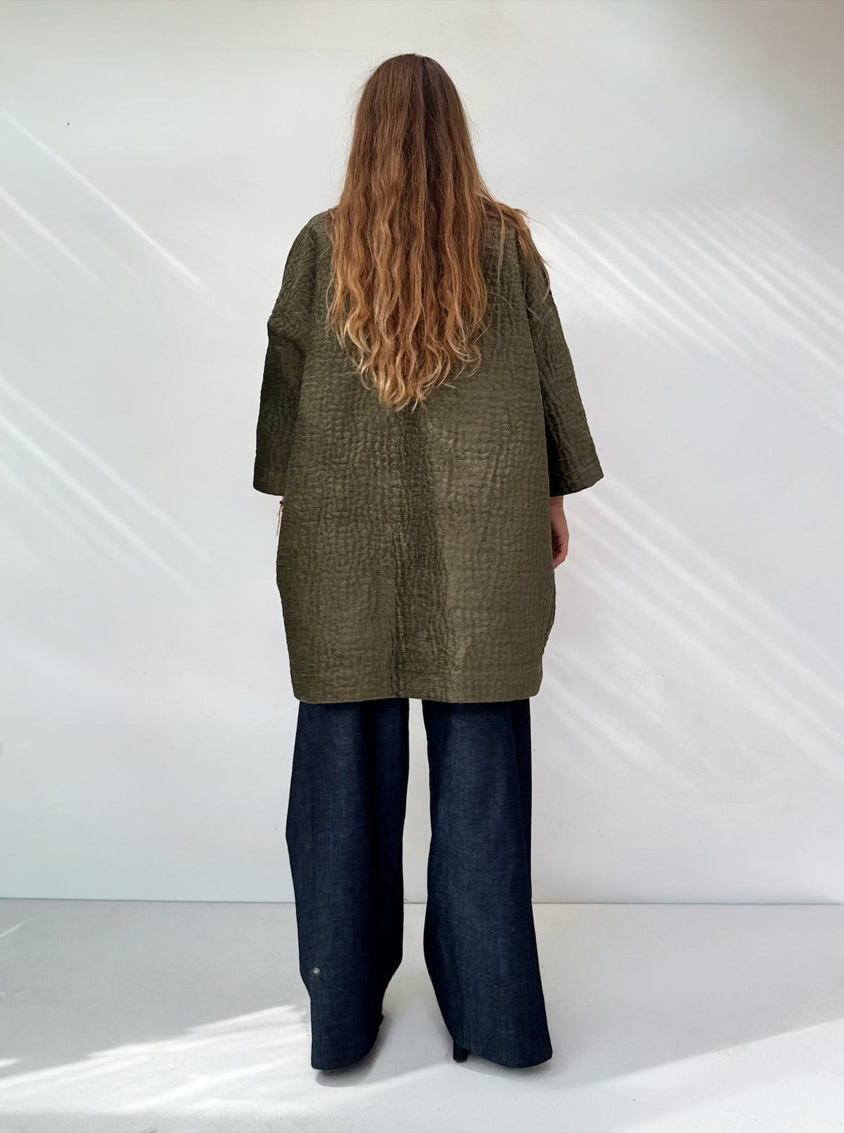 Giacca Kimono Tappezzeria Materica Verde