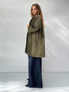 Giacca Kimono Tappezzeria Materica Verde