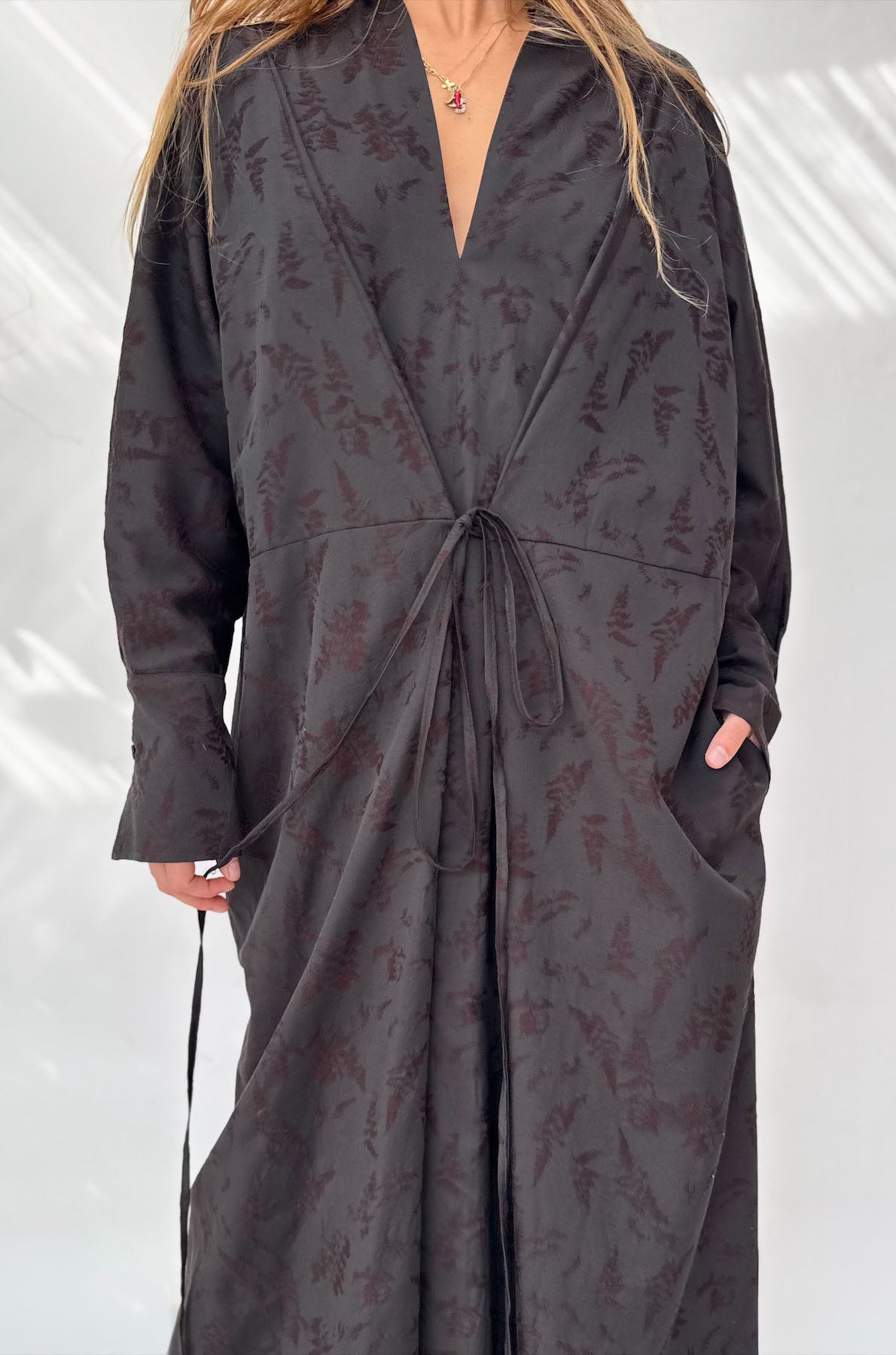 Abito Kimono Jacquard Botanico
