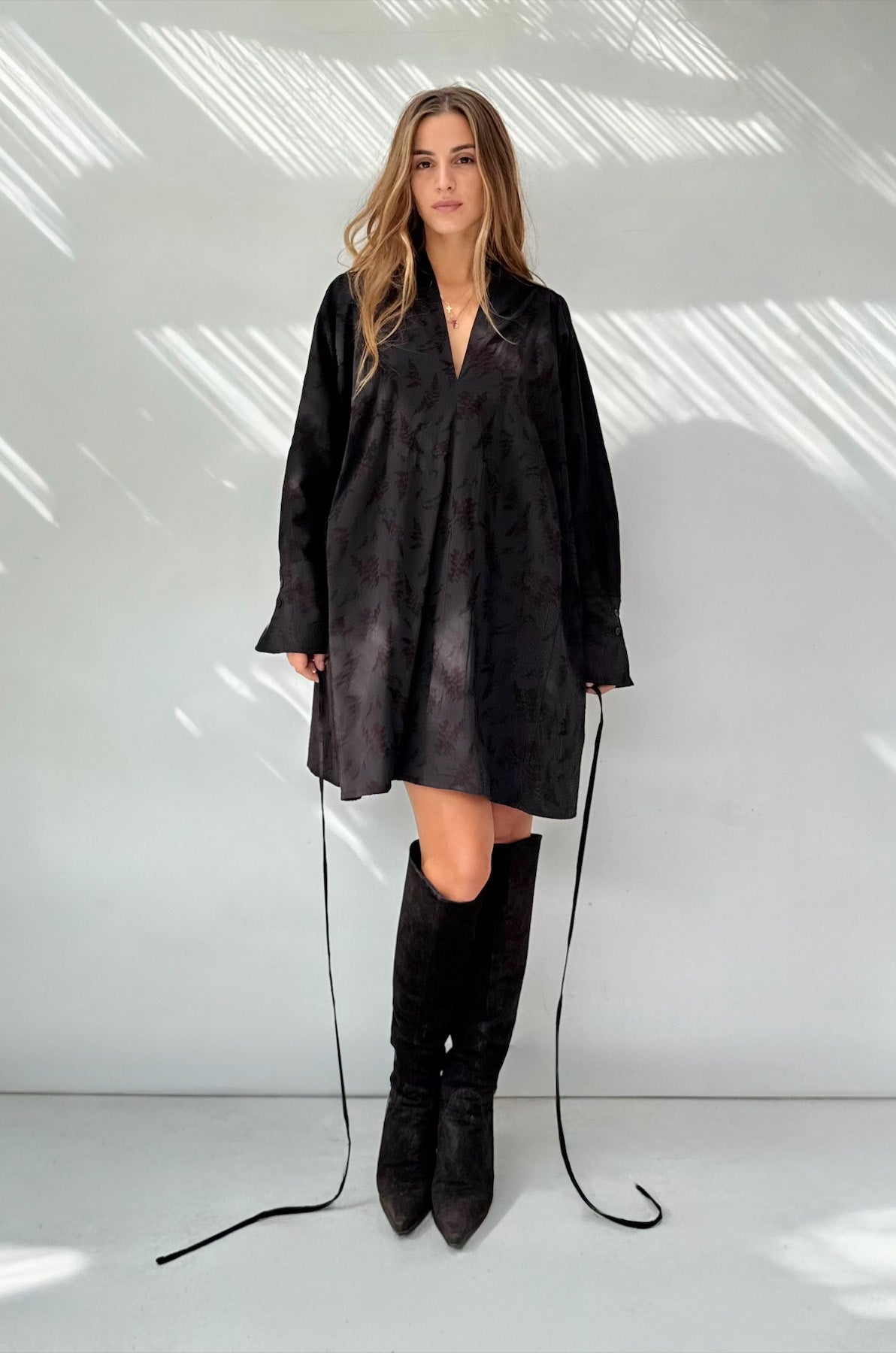 Abito Kimono corto Jacquard Botanico