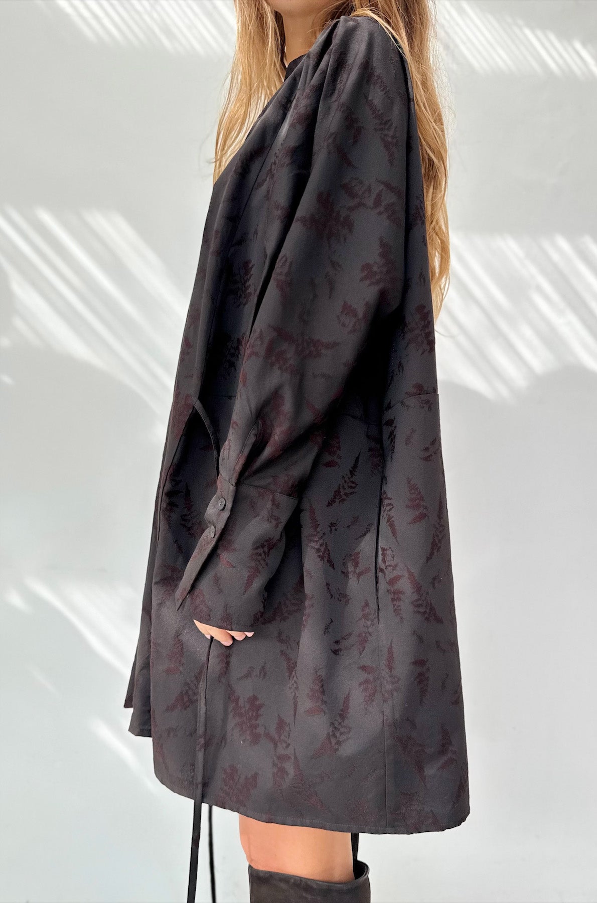 Abito Kimono corto Jacquard Botanico