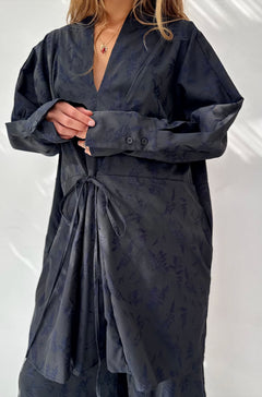 Abito Kimono corto Jacquard Botanico