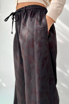 Pantalone a completo kimono Jacquard Botanico