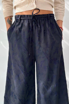 Pantalone a completo kimono Jacquard Botanico