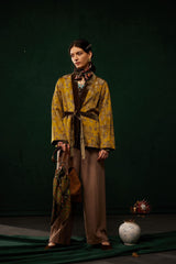 Giacca Kimono Jacquard Senape